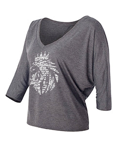 Lion of Judah - Women's Flowy Half-Sleeve V-Neck - FDU - Faith Defines Us