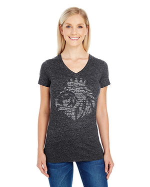 Lion of Judah- Women Vneck - FDU - Faith Defines Us