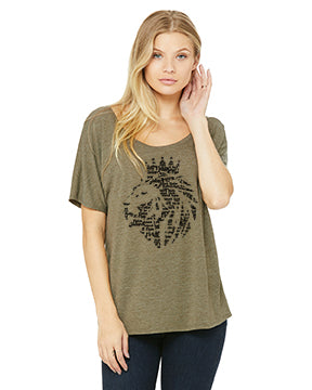Lion of Judah - Ladies Slouchy Tee - FDU - Faith Defines Us