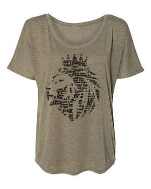 Lion of Judah - Ladies Slouchy Tee - FDU - Faith Defines Us