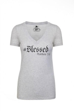 #Blessed- Women's V-neck - FDU - Faith Defines Us