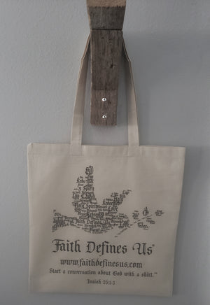 Natural Canvas Tote Bag - FDU - Faith Defines Us